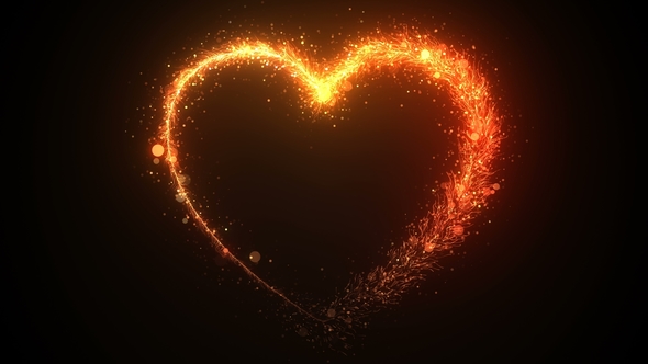 Draws a Heart Shape, Festive Effect with Orange Sequins alt