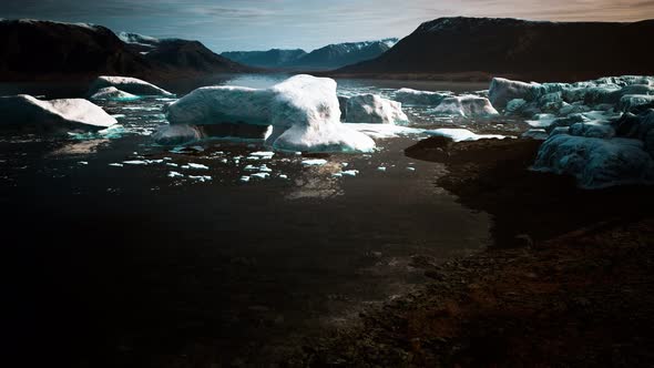 Ice Icebergs in Greenland at Summer