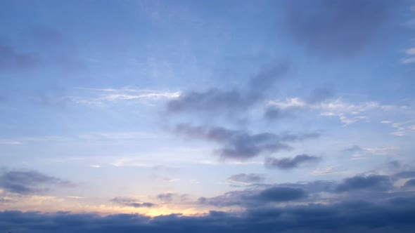 Clouds Float Across the Blue Sky.