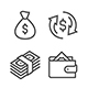 Lined Money Icons - GraphicRiver Item for Sale