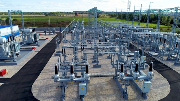 High Voltage Station with Ceramic and Porcelain Insulators alt