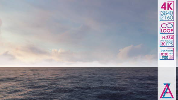 Daytime Sky with Light Pink Clouds over the Ocean alt