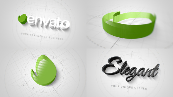 Technical Elegant Logo 3D Opener