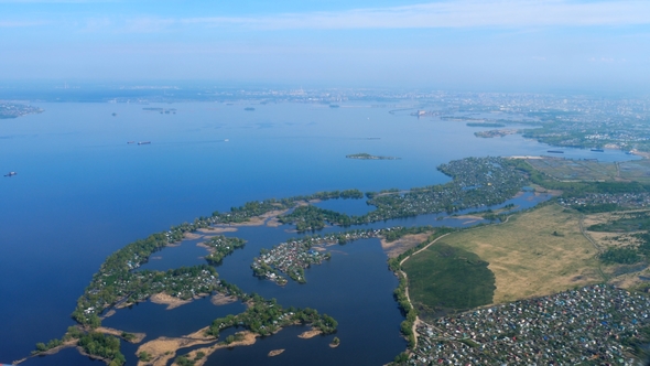 Aerial View From Descending Airplane