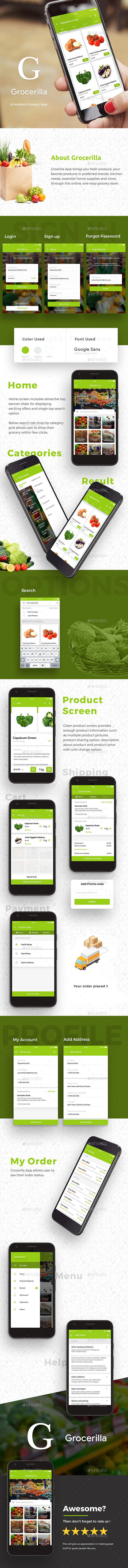 3 App UI Kit| Grocery Delivery App| Multi Vendor Grocery Ordering App| Grocery Store App| Grocerilla