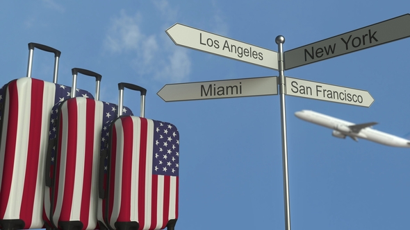 Travel Baggage Featuring Flag of the United States alt