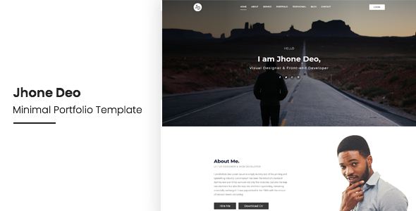 Jhone Deo Minimal Portfolio OnePage Template