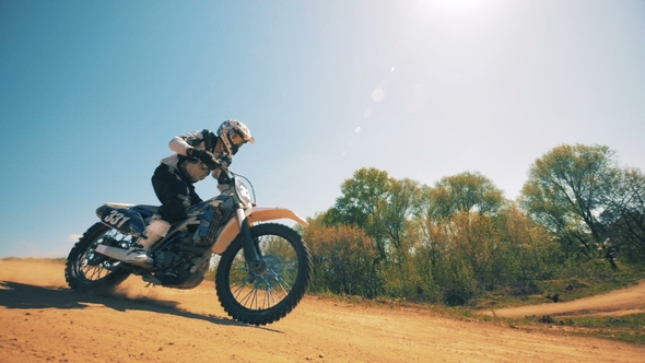 Motorcycler Is Performing a Jumping Trick on His Sportbike