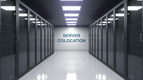 SERVER COLOCATION Caption in a Server Room