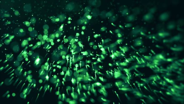 Green Glitter Flares Particles