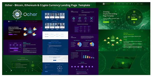 Ocher - Bitcoin, Ethereum & Cryptocurrency Landing Page  Template