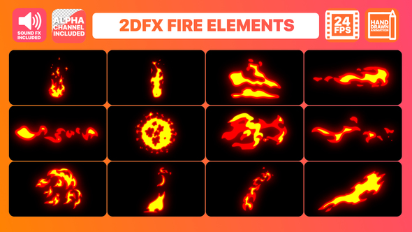Hand Drawn Fire Elements Pack | Motion Graphics Pack alt
