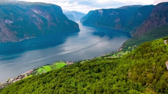 Stegastein Lookout Beautiful Nature Norway.