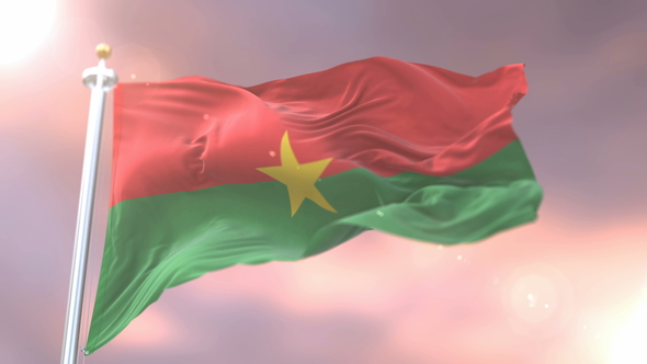 Flag of Burkina Faso at Sunset alt