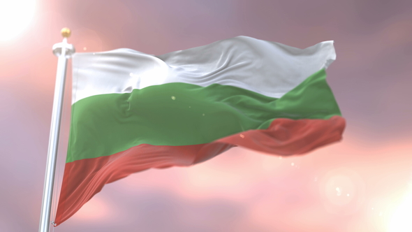 Flag of Bulgaria at Sunset