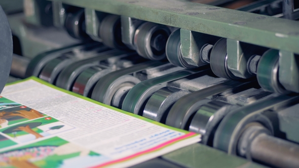 Printed Books Go on a Conveyor, .