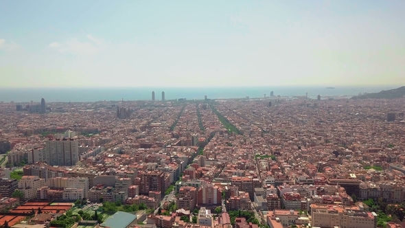 Summer Day Barcelona Cityscape Spain