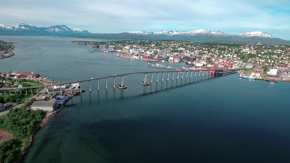 Bridge of City Tromso, Norway 