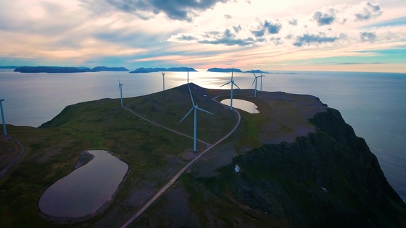 Windmills for Electric Power Production Havoygavelen Windmill Park Norway