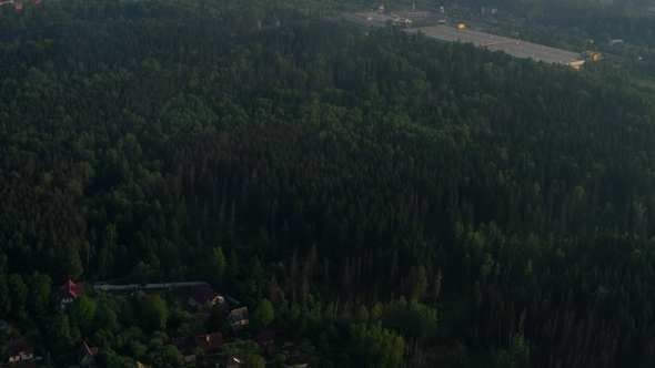 Aerial View From Descending Airplane