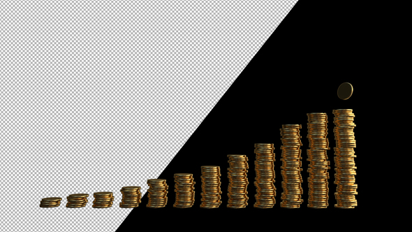 Financial Infographic With Coins alt