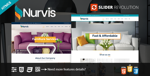 Nurvis - Furnitue Homestyle Bootstrap 4 Responsive HTML5 Template