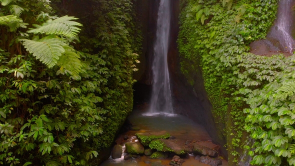 Leke Leke Waterfall in Jungles of Bali, Indonesia