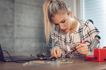 ectronic equipment by soldering iron.