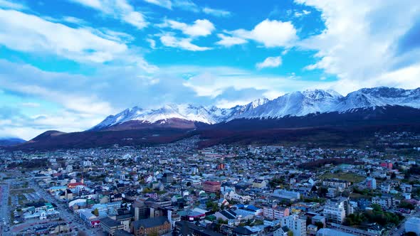 Patagonia landscape. Famous town of Ushuaia at Patagonia Argentina