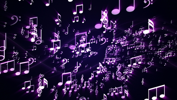 Four Musical Note Background, (4 Videos)