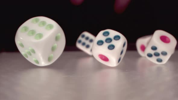 Throwing Game Dice Shooting with Ultra High Speed Camera  1000Fps Prores Raw