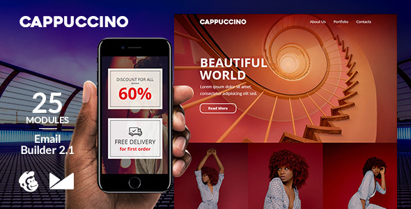 Cappuccino Responsive Email Template + Online Emailbuilder 2.1