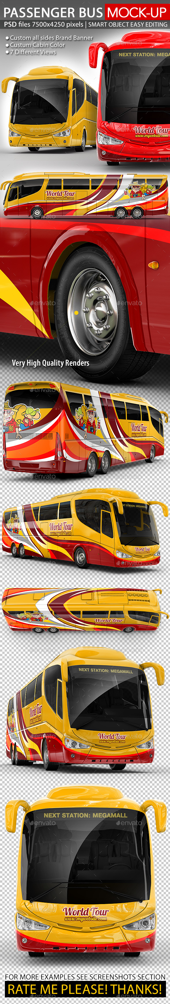 Tourist Bus, Passenger Coach Mock-Up