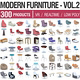 Modern Furniture Vol 2 - 300 Products - 3DOcean Item for Sale