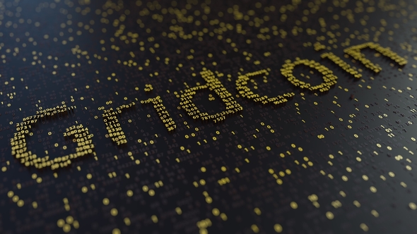 Gridcoin Word Made of Moving Golden Numbers alt