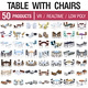 Table with Chairs Collection - 50 Products - 3DOcean Item for Sale