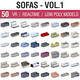 Sofa Collection Vol 1 - 50 Products - 3DOcean Item for Sale