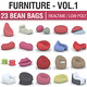 Bean Bag Chairs Collection - 3DOcean Item for Sale