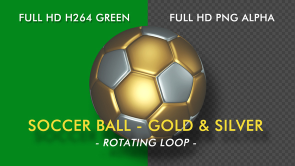 Soccer Ball - Gold and Silver - Rotating Loop