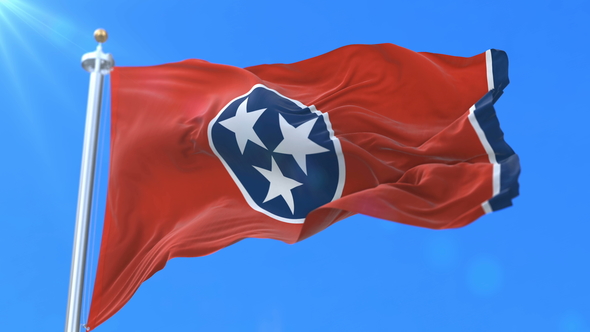 Flag of North American State of Tennessee