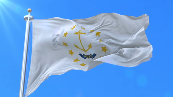 Flag of American State of Rhode Island