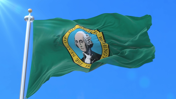 Flag of North American State of Washington