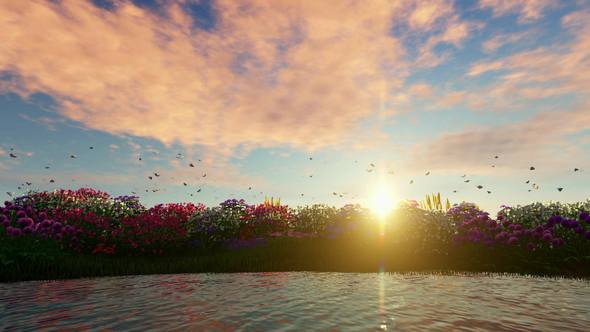 Flowers and Grass Background alt