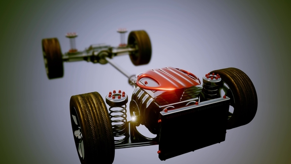 Car Chassis with Engine alt
