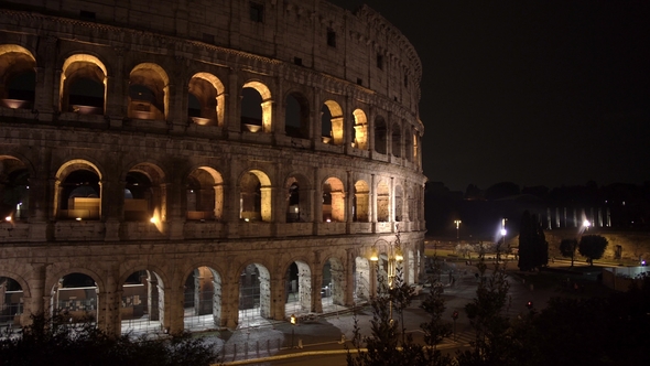 View of Colosseum at Night in 2018