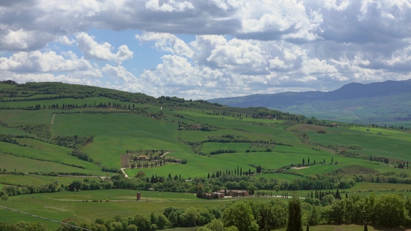 Tuscany Farmland Hill Fields in Italy, Europe