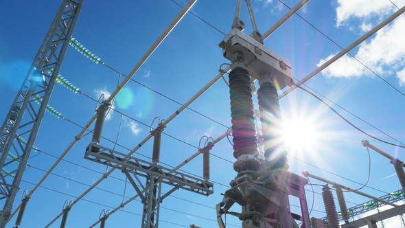 High Voltage Lines Above Electrical Transformers alt