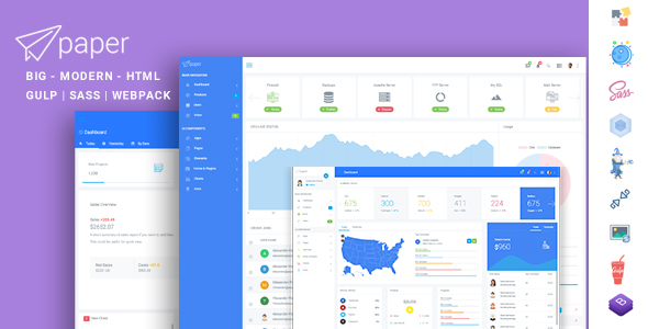 Paper Panel Multipurpose Admin Dashboard Bootstrap 4 Template