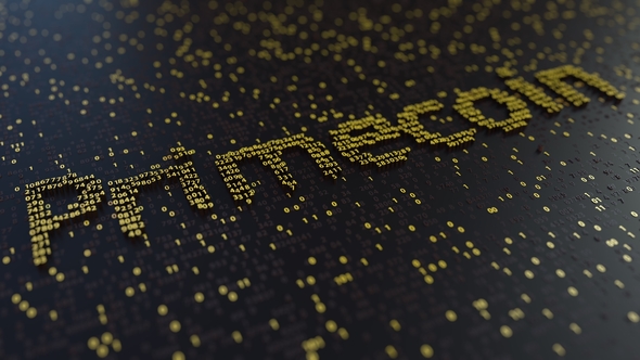 Primecoin Word Made of Moving Golden Numbers alt