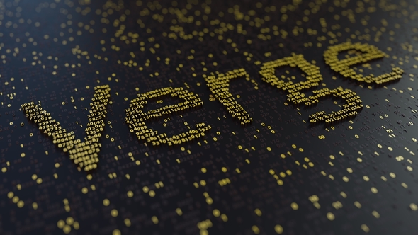 Verge Word Made of Moving Golden Numbers alt